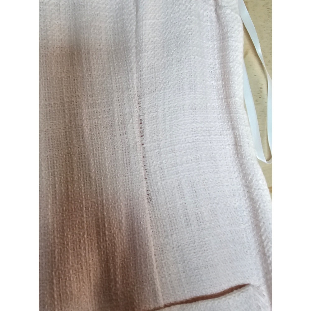 Karl Lagerfeld Paris Pink Tweed Sheath Dress Pearl Button Fringe Trim Size 6 - Picture 12 of 16